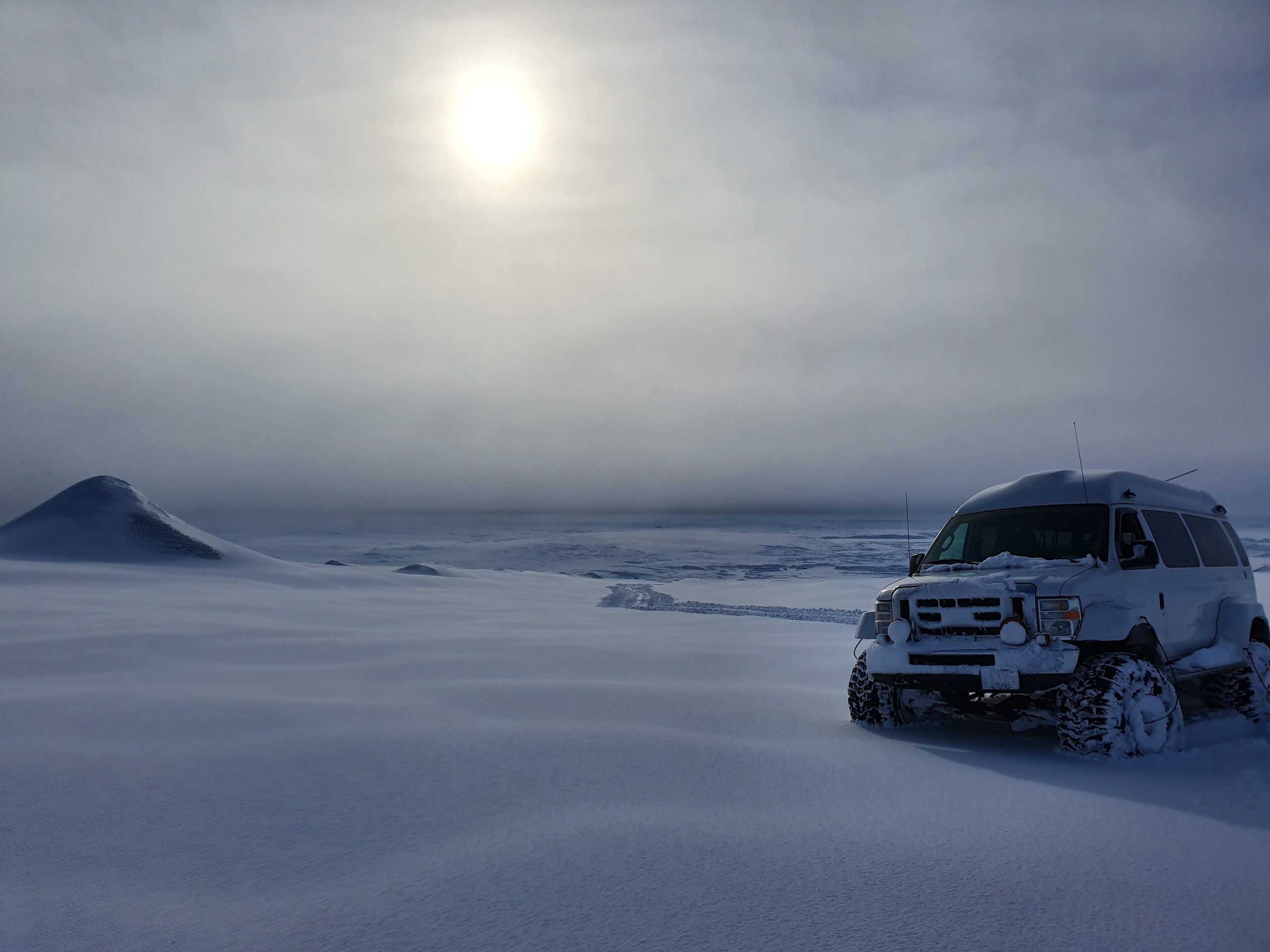 Superjeep on glacier